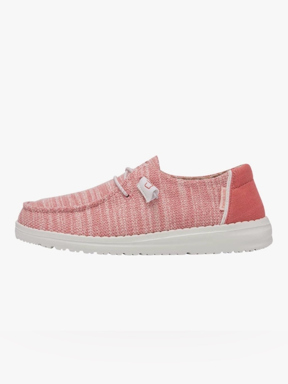 Hey Dude Wendy Stretch Coral Pink Knit Slip-On Shoes Lightweight Casual Size 12